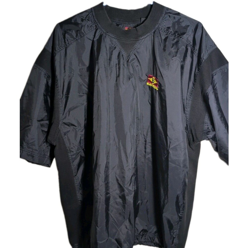 Vintage Easton Baseball Pullover Windbreaker Mens Large Black Nylon Y2K 90s